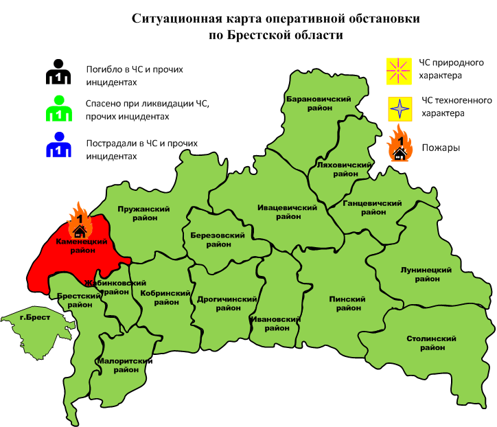 Брестская область на карте