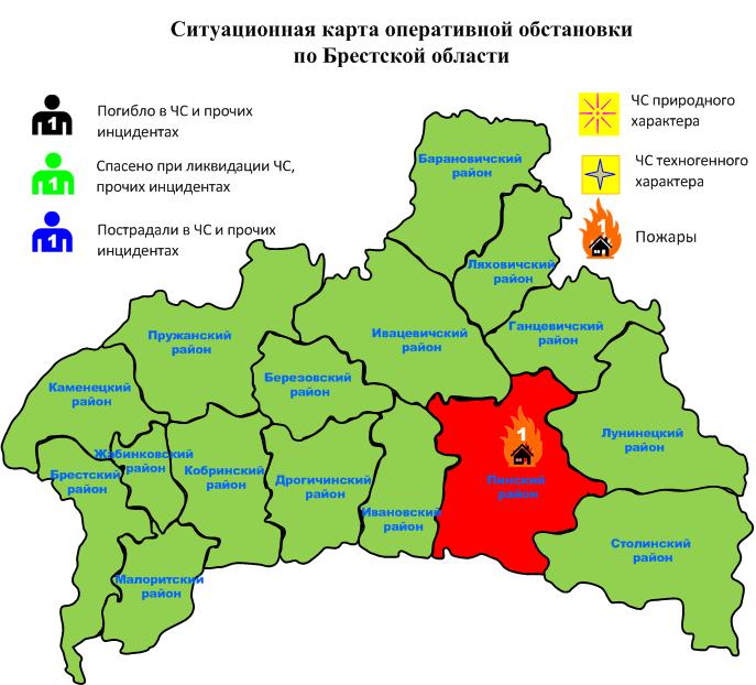 Карта пинского района с деревнями брестской области