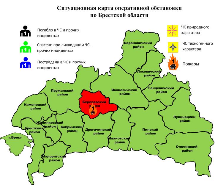 Карта брестской области с районами и деревнями подробная